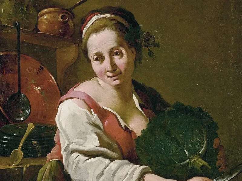 1679-Pietro Domenico Olivero - Una cuoca in cucina